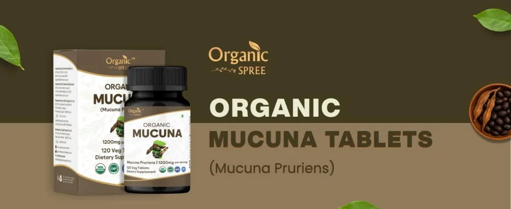 ORGANIC SPREE Mucuna 120 Tablets USDA Organic Mucuna Pruriens - Organic and Natural 120tab - Mucuna Tablets