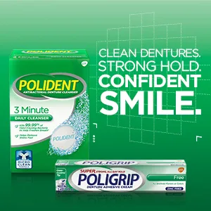 Super Poligrip Denture Adhesive Powder Extra Strength Container  1.6 Ounce - poligrip