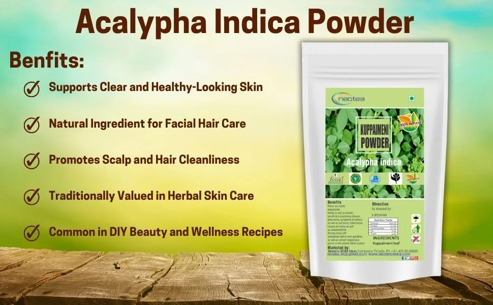 neotea Acalypha Indica Powder | Indian Acalypha | Indian Mercury | Indian Copperleaf | Indian Nettle | Three-seeded Mercury | Kuppaimeni - 300 Grams - Indain Acalypha