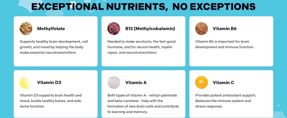 Best Nest Wellness Multi Plus Gummies - Brain Health Support Supplement with Methylated Vitamins - Chewable Multivitamin for Kids - Aids Healthy Energy & Immune Function - Raspberry 60 Gummies Kids Multi + - kids multi gummies