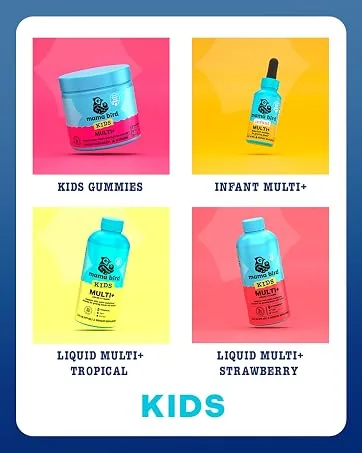 Best Nest Wellness Multi Plus Gummies - Brain Health Support Supplement with Methylated Vitamins - Chewable Multivitamin for Kids - Aids Healthy Energy & Immune Function - Raspberry 60 Gummies Kids Multi + - Mama Bird Kids