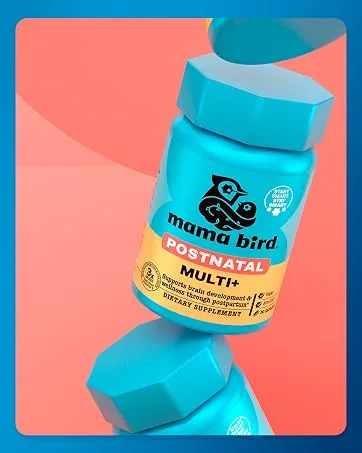 Best Nest Wellness Multi Plus Gummies - Brain Health Support Supplement with Methylated Vitamins - Chewable Multivitamin for Kids - Aids Healthy Energy & Immune Function - Raspberry 60 Gummies Kids Multi + - Mama Bird Postnatal