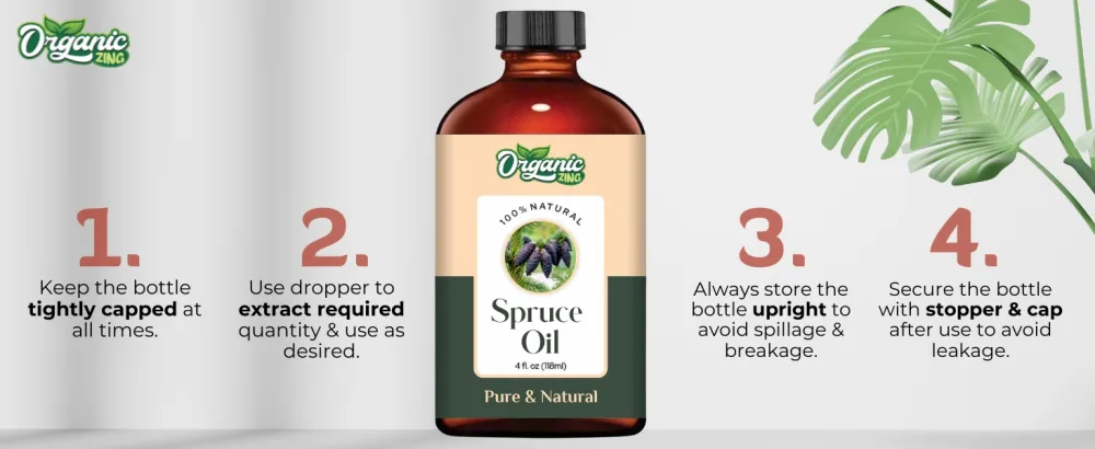 Organic Zing Spruce (Picea) Oil | Pure & Natural Essential Oil for Aroma Diffusers Hair Care & Massage - 118ml/3.99fl oz - product information 21