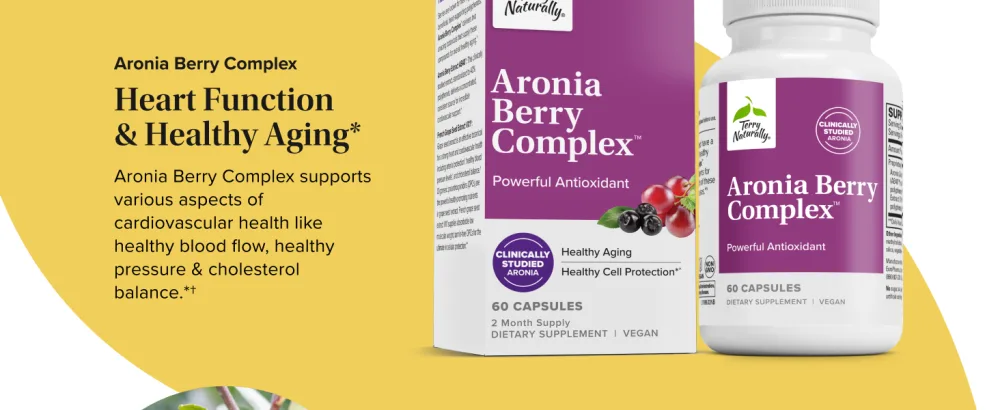 Terry Naturally Aronia Berry Complex - Antioxidant Support Supplement with Grape Seed Extract - Dietary Supplement Formula to Support Healthy Heart Function - 60 Capsules (60 Servings) - product information 20