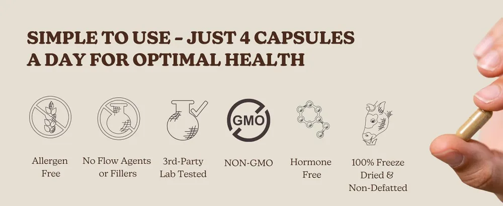 MK Supplements Grass-Fed Beef Bone & Marrow Supplement Supports Healthy Joints Bones Teeth Immune Support Freeze-Dried Non-GMO 45 Servings (3 000 mg Each) Bone & Marrow 45 Servings - ancestral supplement for bone strength and resilience