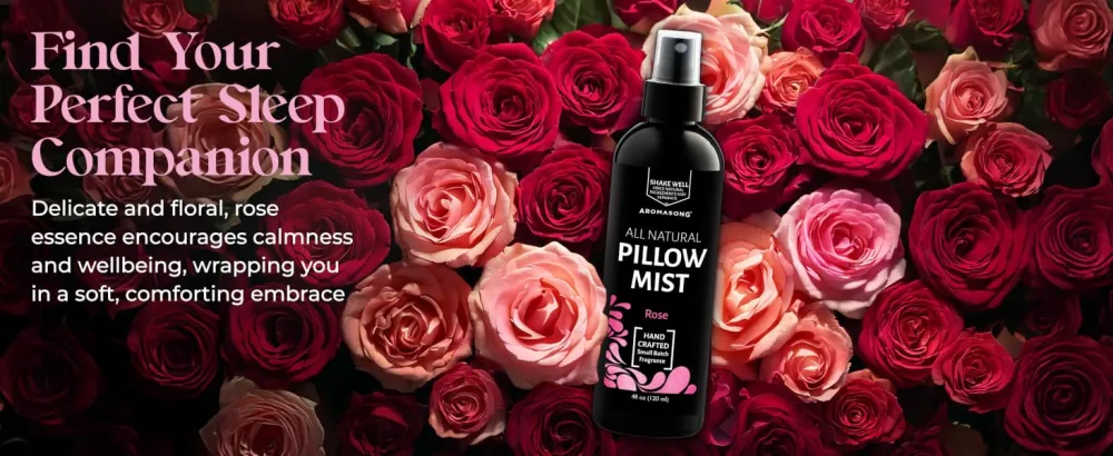 Aromasong Lavender Pillow Spray for Sleeping | 2-Pack | All Natural Calming Linen & Bedtime Sleep Mist for Deep Sleep - Pillow Spray Aromatherapy with Botanical Essential Oils for Relaxing Stress - Roses field floral calm embrace