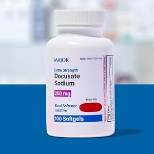 MAJOR Docusate Sodium 100mg Softgels Stool Softener Laxative for Occasional Constipation Relief - Gentle Dependable Stimulant-Free 100 Count (3-Pack) 100 Count (Pack of 3) - Laxative Medication