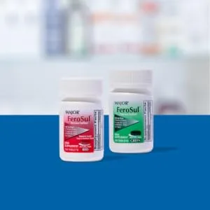 MAJOR Ferosul - Ferrous Sulfate 325mg Tablets with 65mg of Elemental Iron - Iron Supplement for Women Men - Red - 100 Tablets (3 Pack) - Iron Supplement