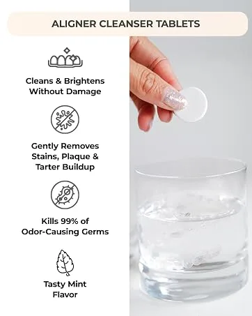 BITE ME 12 Pack Reusable 2 in 1 Clear Aligner Seating and Removal Tool Assorted Colors - Aligner Cleanser Tablets