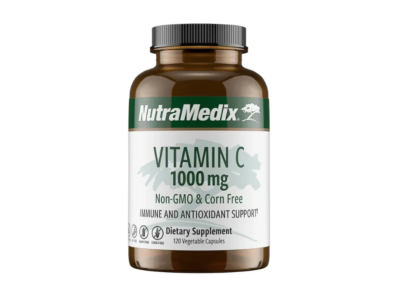 NutraMedix Corn-Free Vitamin C Capsules - Antioxidant & Seasonal Immune Support - Vitamin C Supplement with Ascorbic Acid Sourced from Tapioca - 1000 mg (120 Vegetable Capsules) - nattokinase