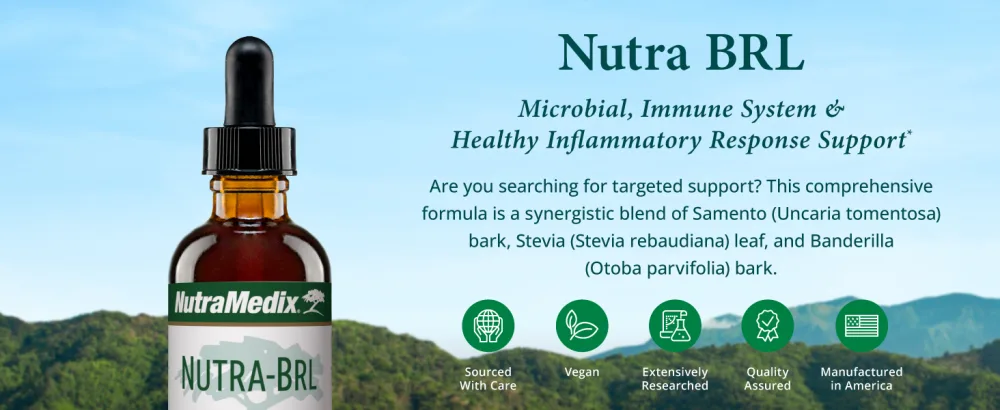 NutraMedix Nutra-BRL - Immune Support Supplement with Samento Bark Stevia Leaf and Banderilla Bark for Immune Defense + Microbial Support (4 oz) - nutramedix