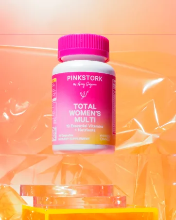 Pink Stork Red Raspberry Leaf Gummies - Third Trimester Labor Prep + Postpartum Mood Essentials with Evening Primrose Oil + Black Cohosh - 60 Vegan Gummy Supplements Non-GMO - Total Women's Multi Bottle