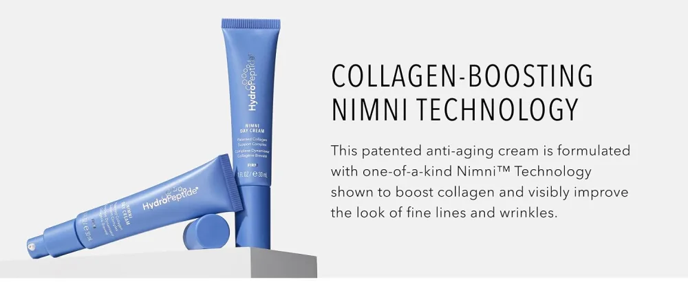 HydroPeptide Nimni Day Cream Anti-Aging Deeply Replenishes Hydration Supports Healthy Collagen 1 Ounce - collagen boosting nimni technology