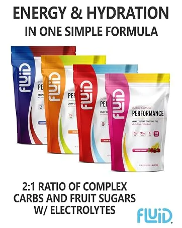 Fluid Creatine - Informed Sport Certified | Ultra-Fine Micronized 100% Creatine Monohydrate Powder | Unflavored | 5g Travel Stick Packs | 30 Servings 30 Single Serving Packets - Fluid Performance Energy and Hydration in one simple formula, Complex carbs w/ Electrolytes