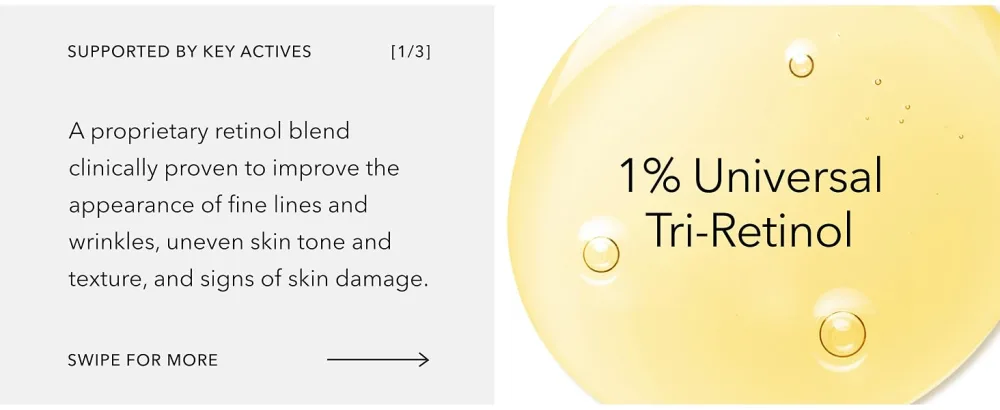 HydroPeptide Retinol Routine Booster 1% Universal Tri-Retinol Complex Peptide Solution 1 Ounce - 1% Universal Tri-Retinol