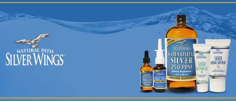 Natural Path Silver Wings Colloidal Silver Liquid - Enhanced Immune Support Supplement - 250ppm (1250mcg) - 32oz - silver immune support
