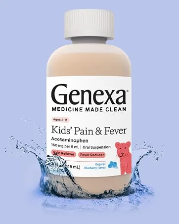 Genexa Clean Cough & Congestion + Nighttime Relief Combo Pack Dye Free 0% Artificial Additives Liquid Multi-Symptom Cough Cold & Flu Organic Blueberry Flavor 12 fl oz (2 Pack) Daytime Cough + Nighttime Cold & Flu - Genexa Medicine Made Clean
