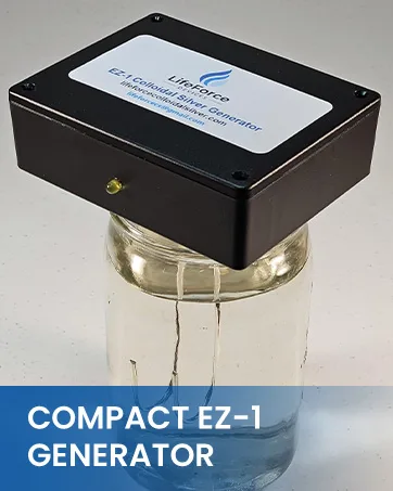 LifeForce Devices Compact EZ-2 Deluxe Silver Generator Package Plug-in DIY Fresh Silver Maker with 10 Gauge Wires for Home Make 32oz in 16 Minutes - LifeForce Devices EZ-1 Colloidal Silver Generator