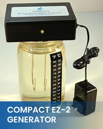 LifeForce Devices Compact EZ-2 Deluxe Silver Generator Package Plug-in DIY Fresh Silver Maker with 10 Gauge Wires for Home Make 32oz in 16 Minutes - LifeForce Devices EZ-2 Colloidal Silver Generator