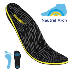 Powerstep Unisex-Adult Pinnacle Work Arch Support Insoles  Black/Yellow  Men's 10-10.5 / Women's 12 - Pinnacle Work