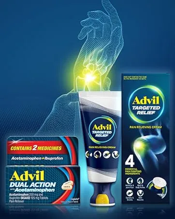 Advil Dual Action Coated Caplets with Acetaminophen Ibuprofen 125 Mg and Acetaminophen 250Mg 144 Count 18 Bonus Caplets - product information 5