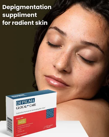 GlocalCare Depigma Support Reduction of Hyperpigmentation Melasma & Dark Spots with Glutathione Polypodium Leucotomos Grape Seed & Marigold Extract - product information 10