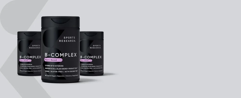 Sports Research Vitamin B-Complex - Full Spectrum of B Vitamins - 90 Liquid Veggie Capsules - sr b-complex b vitamins cellular energy plant based vegan supplement 8 essential vitamins b complex