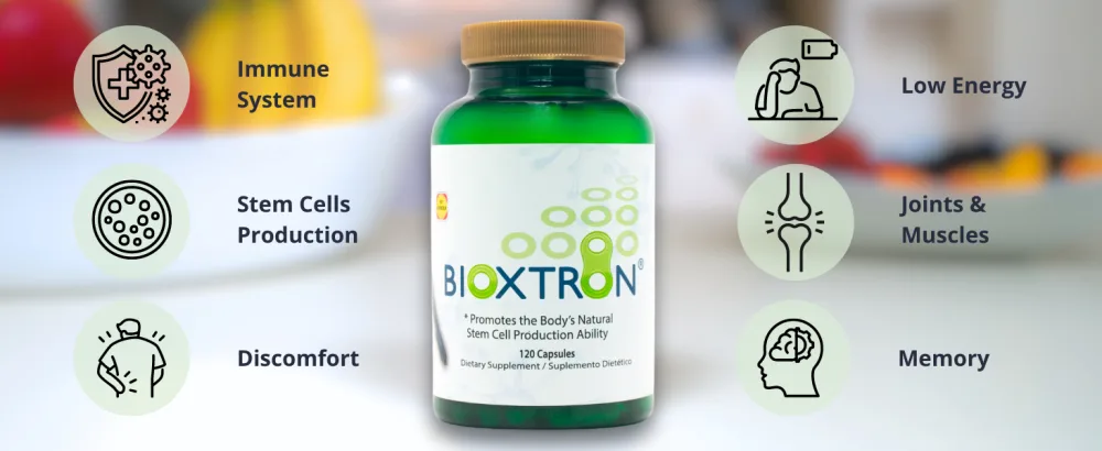 Bioxtron Natural AFA Stem Cell Supplement - Joint Support & Muscle Pain - Immune System Support - Natural Blue Green Algae Spirulina - 120 Caps - Bioxtron 120 caps benefits