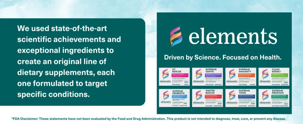 Elements Clean Kidney 60 Tablets (30 Day Supply) Supports Normal Kidney and Urinary Tract Function Gluten Free  - our dietary supplements are formulated to target peak health for you