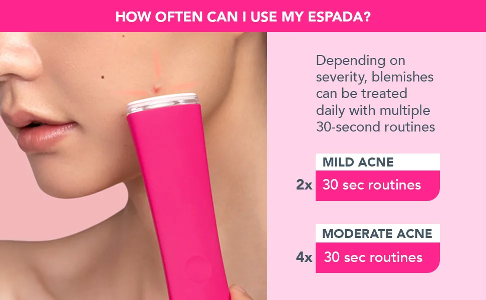 FOREO ESPADA LED Light Acne Treatment Device Magenta - FAST ROUTINE
