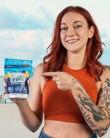 FocusFuel Energy Chews Peach Sample Pack (36 Servings) 100mg Caffeine + Alpha GPC + L-Theanine + B12 Magnesium No Crash or Jitters - FocusFuel at the beach