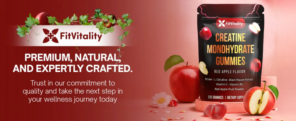 Premium 120 Creatine Gummies - Formulation with Creatine Monhydrate Vitamin C & B6 - Vegan Non-GMO Sugar-Free Red Apple Flavor Creatine Monohydrate Gummies 120 Count (Pack of 1) - Creatine Monohydrate Gummies