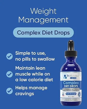 BioSource Labs Essential B Complex - Daily Vegan Vitamin B-Complex Sublingual Liquid Drops w/Methyl B12 (2oz / 60ml Bottle) - 60-Day Supply - Weight Management
