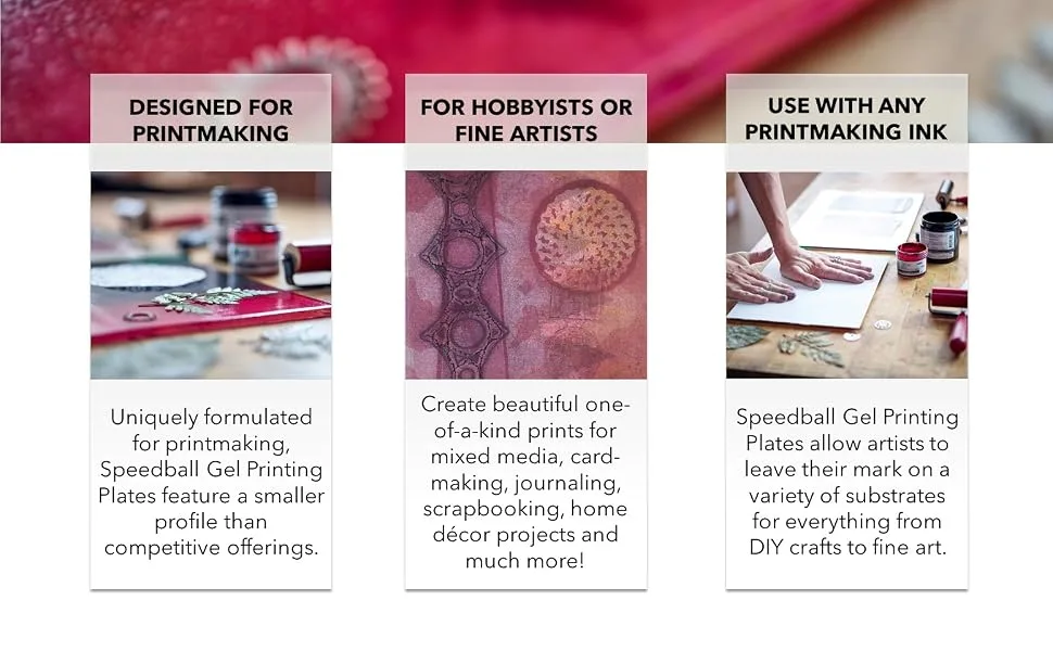 Speedball Gel Printing Tool Kit - monoprinting, gel, plate, akua, block printing, screen printing, printmaking, brayer, roller