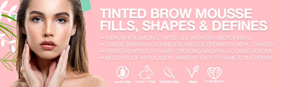Palladio Brow Obsessed  Medium/dark - palladio tinted brow mousse fills shapes fefines eyebrow volumizing tinted gel microfibers