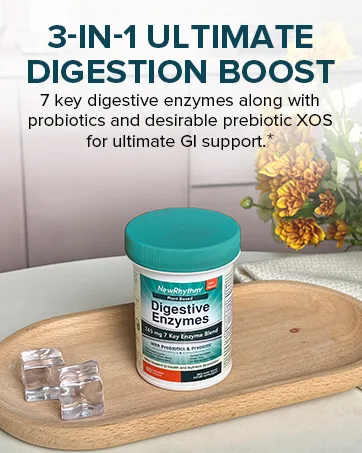 NewRhythm Probiotics for Men with Prebiotics Selenium Digestive Enzymes Akkermansia Muciniphila Cranberry Extract 150 Billion CFU 60 Vegan Caps - 3 in 1 ultimate digestion boost