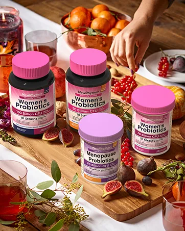 NewRhythm Probiotics for Men with Prebiotics Selenium Digestive Enzymes Akkermansia Muciniphila Cranberry Extract 150 Billion CFU 60 Vegan Caps - NewRhythm Probiotics are designed for all genders and all health concerns.*