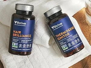 Vthrive Relax and Restore - Supports a Healthy Response to Stress (60 Vegetarian Capsules) - vthrive supplements on towel