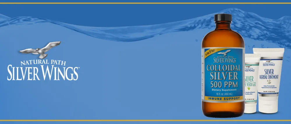 Natural Path Silver Wings Colloidal Silver 500ppm (2 500mcg) Immune Support Supplement 32 fl. oz. - Silver Wings