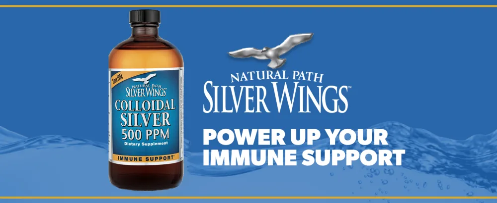 Natural Path Silver Wings Colloidal Silver 500ppm (2 500mcg) Immune Support Supplement 32 fl. oz. - Silver Wings