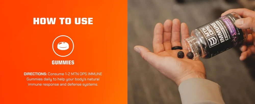 MTN OPS Immune & Slumber Gummies Bundle - how to use immune gummies