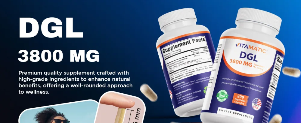 Vitamatic DGL Licorice 3800 mg Equivalent Per Serving (from 10:1 Extract 380 mg) - 10X Stronger - Supports Healthy Digestive & Respiratory Functions - 200 Capsules - product information 12