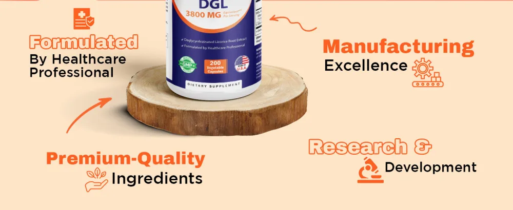 Vitamatic DGL Licorice 3800 mg Equivalent Per Serving (from 10:1 Extract 380 mg) - 10X Stronger - Supports Healthy Digestive & Respiratory Functions - 200 Capsules - product information 14