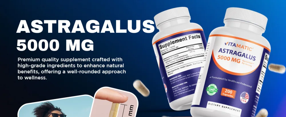 Vitamatic Astragalus Capsules 200 Veg Capsules - 10:1 Astragalus Extract 500mg - Non-GMO Gluten-Free - product information 12