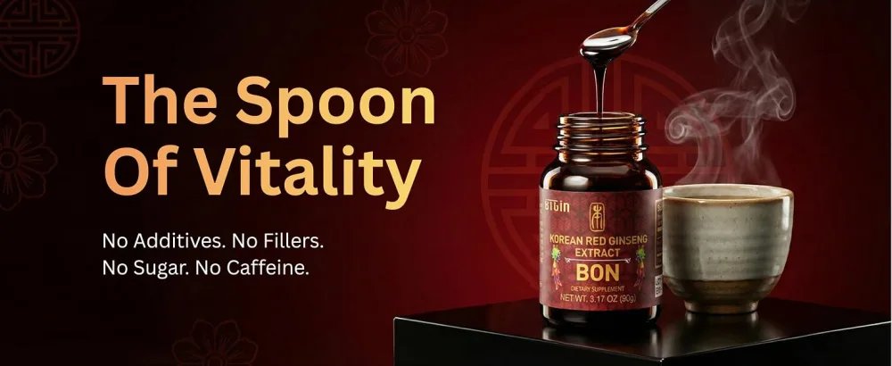 BTGIN Bon Korean Red Panax Ginseng Extract - 100% Pure Concentrate - No Additives Extra Strength Supplement - Caffeine Free Energy Focus & Immune Support - 90g - product information 8