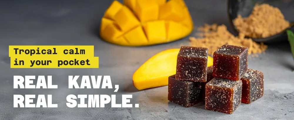 Fiji Vanua Kava GUMM-Ease Mango Instant Kava Kava Gummies for Relaxation On-The-Go Non-GMO 20 Gummies 3.52 oz (100 g) - Kava Extract