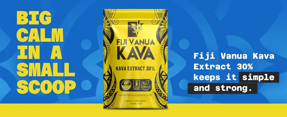 Fiji Vanua Kava 30% Kava Extract Powder High-Potency Water-Soluble Kava Drink Powder 2 oz - Kava Extract