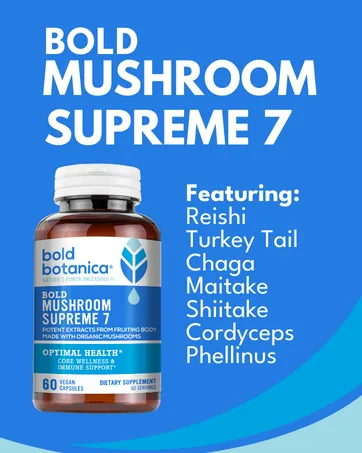 Bold Botanica Elderberry Elixir 65X Concentrated Extract Sugar-Free & Kid Friendly Immune Support Elderberry Syrup for Kids & Adults with Aronia Berry & Monk Fruit 4 fl oz - Bold Mushroom Supreme 7 capsules seven mushroom formula
