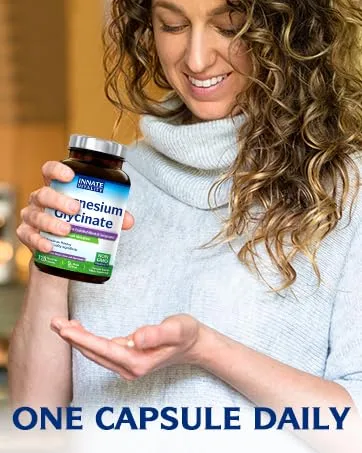 Innate Vitality Magnesium Glycinate Complex 420mg Elemental Magnesium Per Serving Enhanced Absorption Black Pepper Vitamin D3 & B6 Sleep Mood Bone Nerve Support 180 Caps - Magnesium Glycinate 500mg, fully chelated to optimize bioavailability and take one capsule daily.
