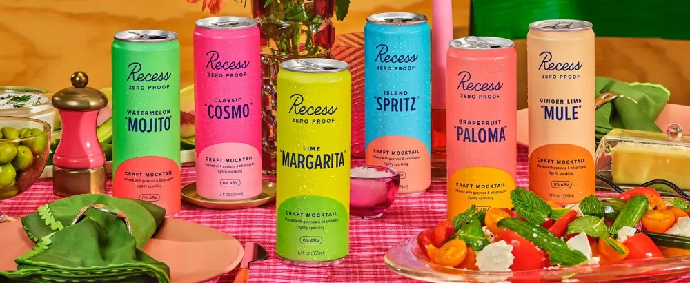 Recess Zero Proof Craft Mocktails Alcohol Free Drinks With Adaptogens Non-Alcoholic Beverage Replacement Mixer Celebration Party (Happy Hour Sampler 12oz Pack of 12) - product information 20